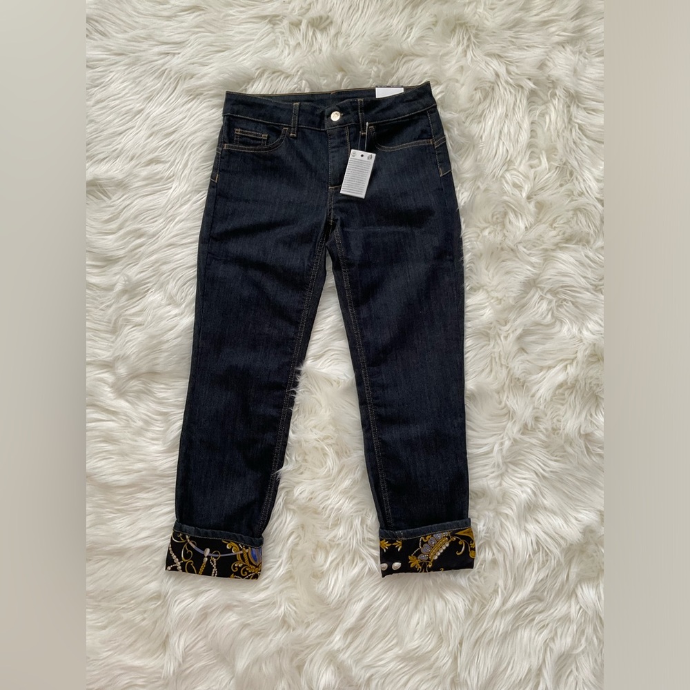 LIU*JO CROPPED BOTTOM UP JEANS - Picture 2 of 12